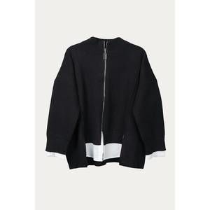 NEW MADONNA & CO. layered mock neck pullover in black